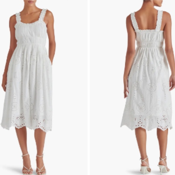 Steve Madden Dresses & Skirts - Steve Madden Harmony Eyelet Embroidered Midi dress white - S